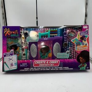 Karmas World Create Carry Creativity Set Boombox Activity Pad Markers Stickers